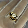 925 Sterling Silver Gold Plated Pearl Ring Size Adjustable