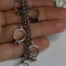 925 Sterling Silver Bracelet Multicolor Gemstones Length 8, 9 Inch