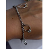 925 Sterling Silver Bracelet Multicolor Gemstones Length 8, 9 Inch