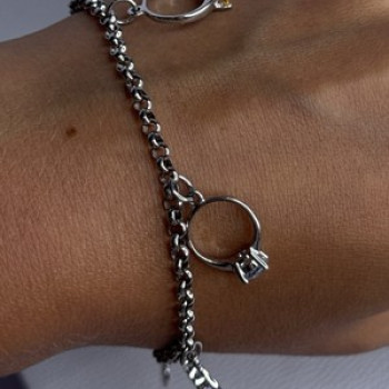 925 Sterling Silver Bracelet Multicolor Gemstones Length 8, 9 Inch