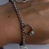 925 Sterling Silver Bracelet Multicolor Gemstones Length 8, 9 Inch