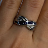 925 Sterling Silver Sapphire Ring Size 8