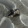 925 Sterling Silver Sapphire Ring Size 8