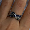 925 Sterling Silver Sapphire Ring Size 8
