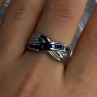 925 Sterling Silver Sapphire Ring Size 8