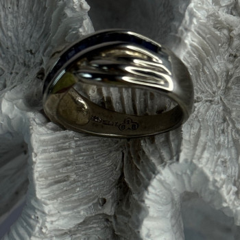 925 Sterling Silver Sapphire Ring Size 8