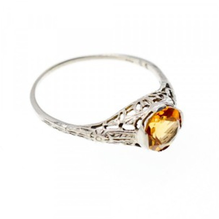 925 Sterling Silver Heliodor Ring Size 11.5