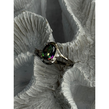 925 Sterling Silver Alexandrite & Beryl Ring Size 10.5