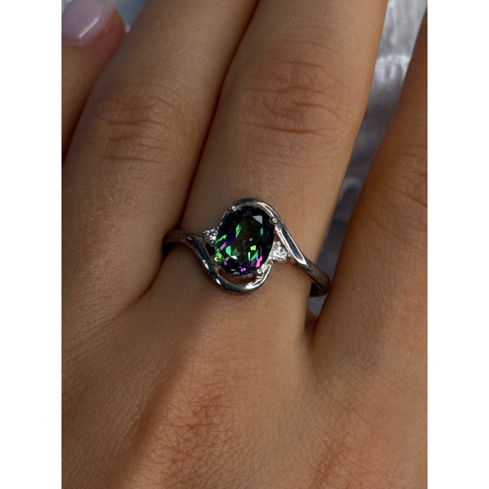 925 Sterling Silver Alexandrite & Beryl Ring Size 10.5