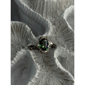 925 Sterling Silver Alexandrite & Beryl Ring Size 10.5