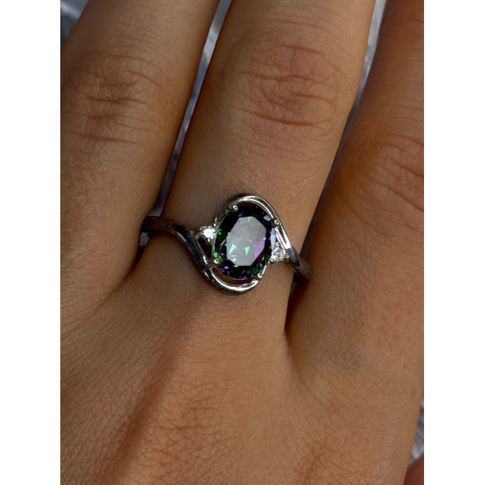 925 Sterling Silver Alexandrite & Beryl Ring Size 10.5