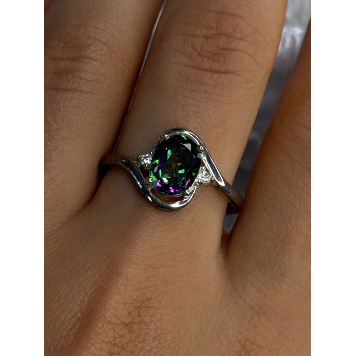925 Sterling Silver Alexandrite & Beryl Ring Size 10.5