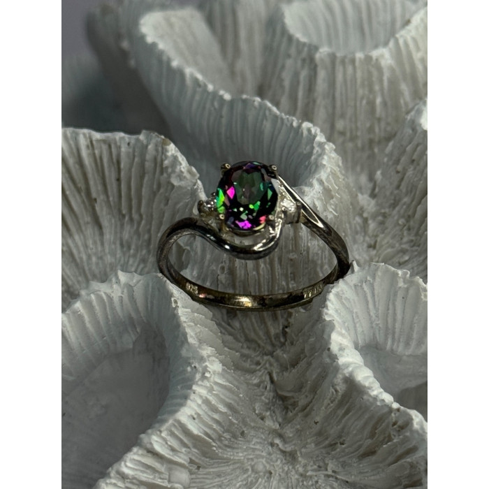 925 Sterling Silver Alexandrite & Beryl Ring Size 10.5