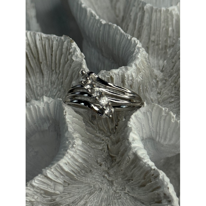 925 Sterling Silver Sun White Topaz Ring Size 6.5