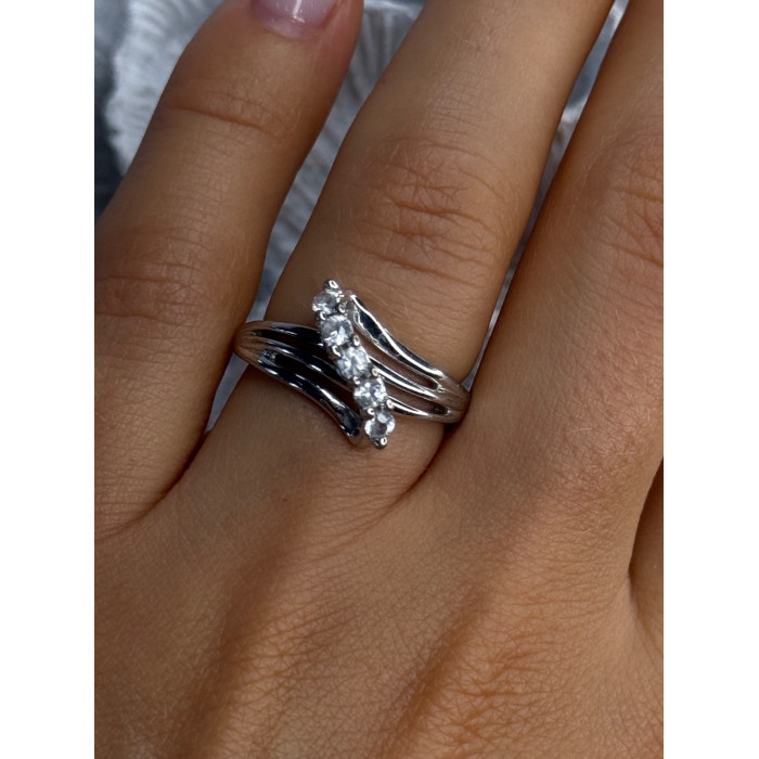 925 Sterling Silver Sun White Topaz Ring Size 6.5