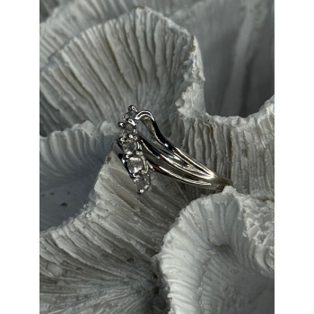 925 Sterling Silver Sun White Topaz Ring Size 6.5