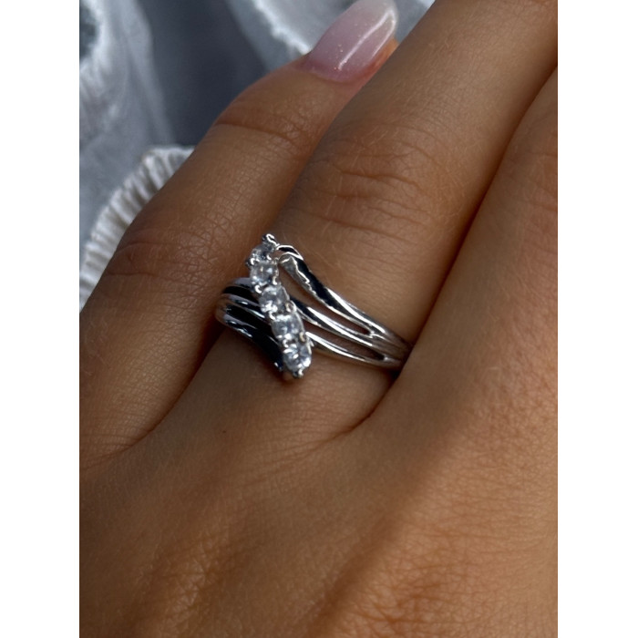 925 Sterling Silver Sun White Topaz Ring Size 6.5