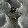 925 Sterling Silver Blue & White Sapphire Flower Ring Sizable