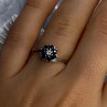 925 Sterling Silver Blue & White Sapphire Flower Ring Sizable