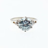 925 Sterling Silver Aquamarine & CZ Ring Size 7