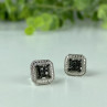 925 Sterling Silver Black Spinel Stud Earrings