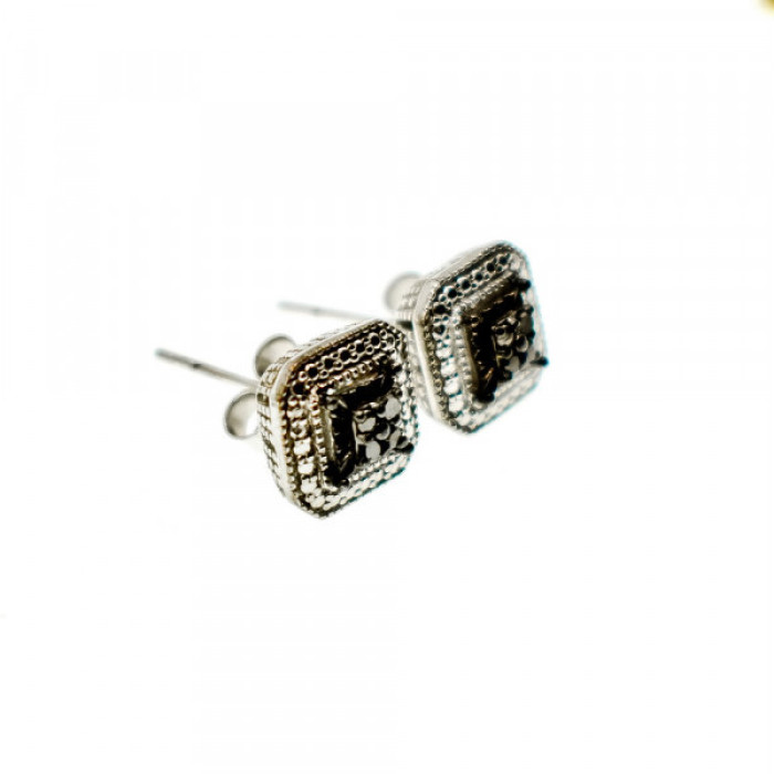925 Sterling Silver Black Spinel Stud Earrings
