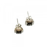 925 Sterling Silver Black Spinel Stud Earrings