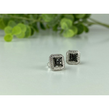 925 Sterling Silver Black Spinel Stud Earrings