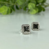 925 Sterling Silver Black Spinel Stud Earrings