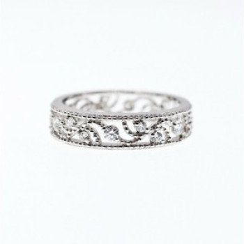 925 Sterling Silver CZ Band Ring Size 5.5; 6.5