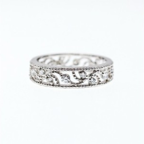 925 Sterling Silver CZ Band Ring Size 5.5; 6.5