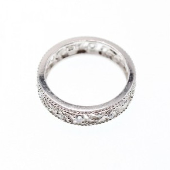 925 Sterling Silver CZ Band Ring Size 5.5; 6.5