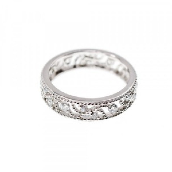 925 Sterling Silver CZ Band Ring Size 5.5; 6.5