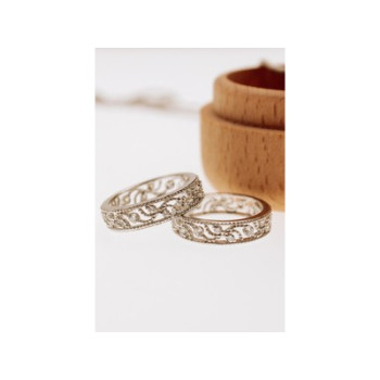 925 Sterling Silver CZ Band Ring Size 5.5; 6.5