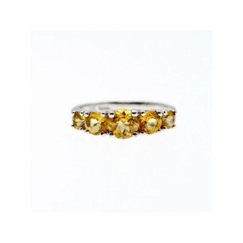 925 Sterling Silver Citrine Ring Size 7