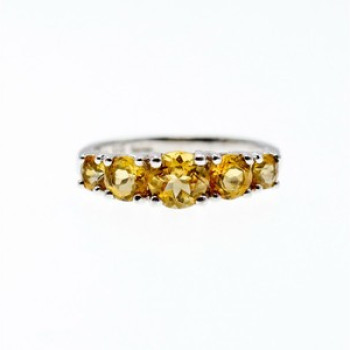 925 Sterling Silver Citrine Ring Size 7