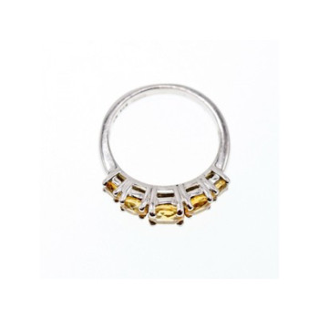 925 Sterling Silver Citrine Ring Size 7