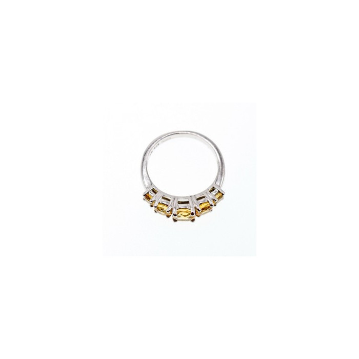 925 Sterling Silver Citrine Ring Size 7