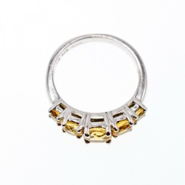 925 Sterling Silver Citrine Ring Size 7