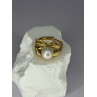 925 STERLING SILVER GOLD PLATED PEARL RING SIZE ADJUSTABLE