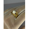 925 STERLING SILVER GOLD PLATED PEARL RING SIZE ADJUSTABLE