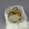 925 Sterling Silver Gold Plated Pearl Ring Size Adjustable