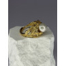 925 STERLING SILVER GOLD PLATED PEARL RING SIZE ADJUSTABLE