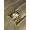 925 STERLING SILVER GOLD PLATED PEARL RING SIZE ADJUSTABLE