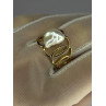 925 STERLING SILVER GOLD PLATED PEARL RING SIZE ADJUSTABLE
