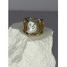 925 STERLING SILVER GOLD PLATED PEARL RING SIZE ADJUSTABLE