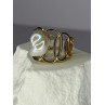 925 STERLING SILVER GOLD PLATED PEARL RING SIZE ADJUSTABLE