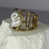 925 Sterling Silver Gold Plated Pearl  Ring Size Adjustable