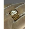 925 STERLING SILVER GOLD PLATED PEARL RING SIZE ADJUSTABLE