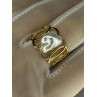 925 STERLING SILVER GOLD PLATED PEARL RING SIZE ADJUSTABLE
